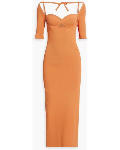 Altuzarra Cutout Ribbed-knit Maxi Dress - Orange