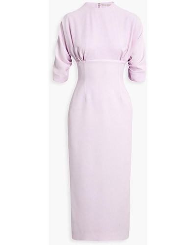 Emilia Wickstead Helga Textured-crepe Midi Dress - Purple