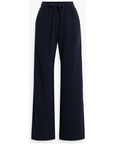 Nanushka Oni Ribbed-knit Straight-leg Trousers - Blue