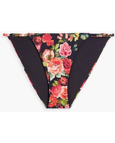 Onia Floral-print Low-rise Bikini Briefs - Red