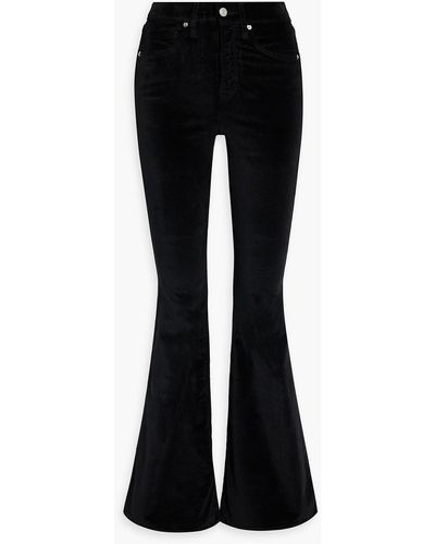 Veronica Beard Sheridan Cotton-blend Velvet Flared Pants - Black