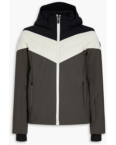 Fusalp Sands Quilted Color-block Hooded Ski Jacket - Black