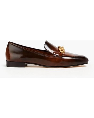 Tory Burch Jessa Polished Leather Loafers - Brown