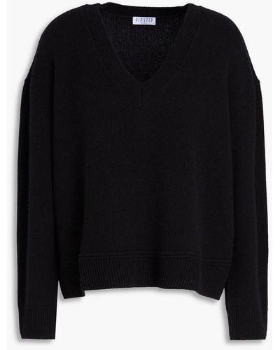 Claudie Pierlot Cropped Wool And Cashmere-blend Jumper - Black