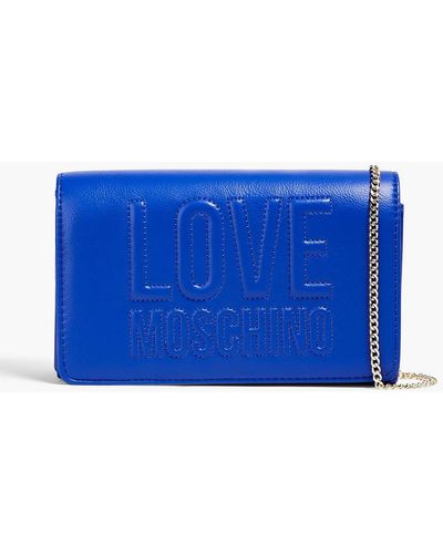 Love Moschino Faux Leather Shoulder Bag - Blue