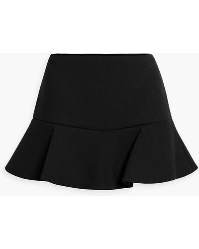 RED Valentino Skirt-effect Ruffled Ponte Shorts - Black