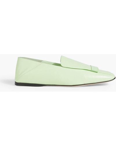 Sergio Rossi Sr1 Leather Collapsible-heel Loafers - Green