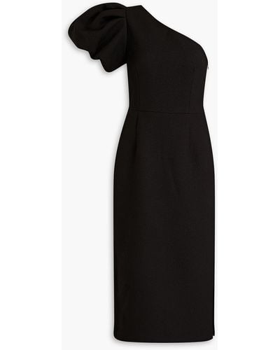 Rebecca Vallance Andie One-shoulder Cloqué Midi Dress - Black