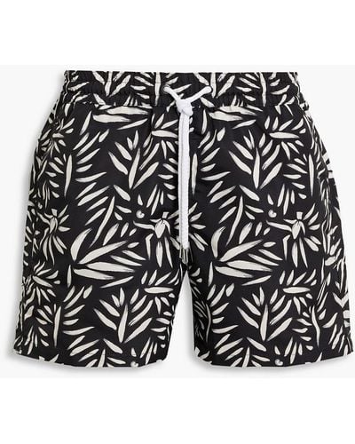 Frescobol Carioca Mid-length Printed Swim Shorts - White