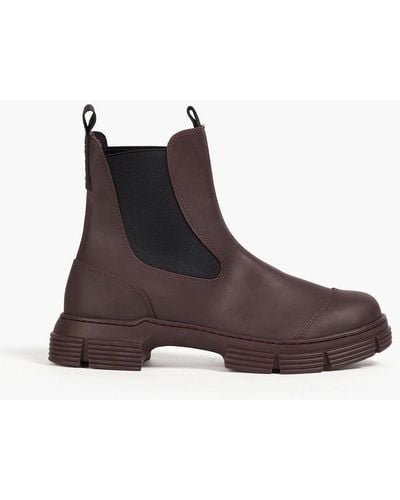 Ganni Rubber Chelsea Boots - Brown
