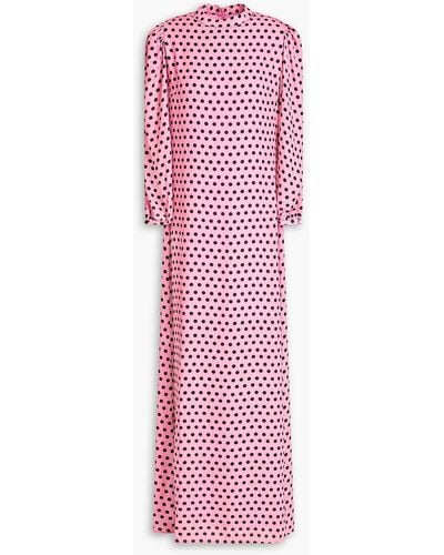 Olivia Rubin Elizabeth Polka-dot Crepe Maxi Dress - Pink