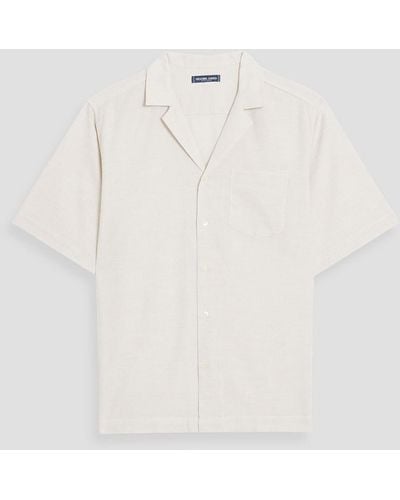 Frescobol Carioca Angelo Cotton And Wool-blend Piqué Shirt - White