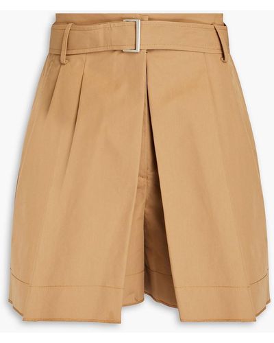 3.1 Phillip Lim Pleated Cotton-blend Twill Shorts - Natural