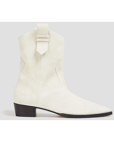 FRAME Le Dallas Suede Ankle Boots - White