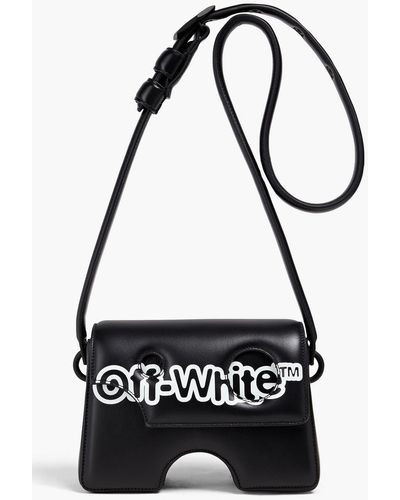 Off-White c/o Virgil Abloh Burrow 22 Cutout Printed Leather Shoulder Bag - Black