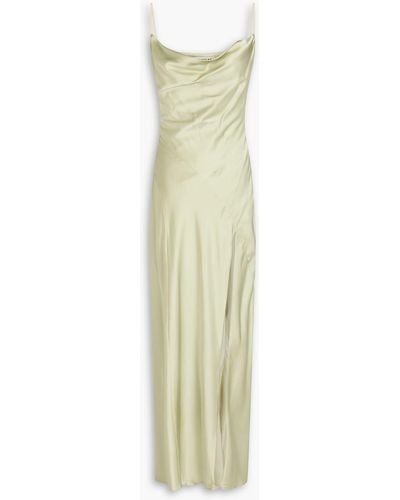 Nicholas Ariel Draped Silk-satin Gown - White
