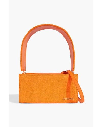 Jacquemus Le Rectangle Terry And Leather Shoulder Bag - Orange