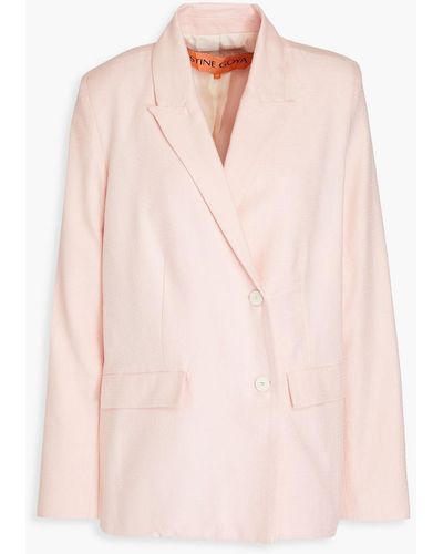 Stine Goya Steely doppelreihiger blazer aus baumwoll-tweed - Pink