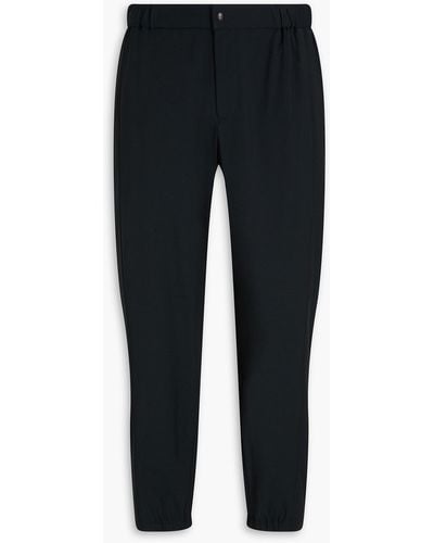 Emporio Armani Tapered Wool-crepe Trousers - Black