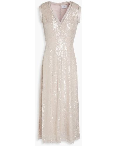 Erdem Embellished Georgette Midi Dress - White