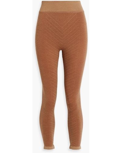 CORDOVA Andora Striped Stretch-knit leggings - Brown
