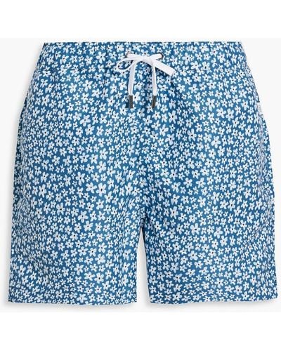 Onia Charles Short-length Floral-print Swim Shorts - Blue