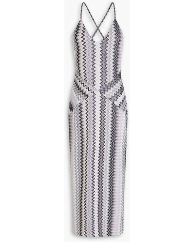 Missoni Metallic Knitted Midi Dress - White