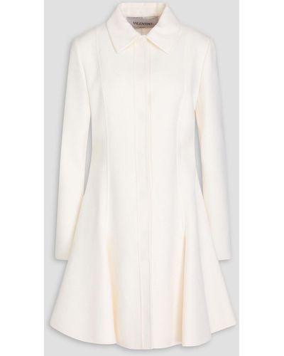 Valentino Garavani Fluted Wool And Cashmere-blend Felt Coat - White