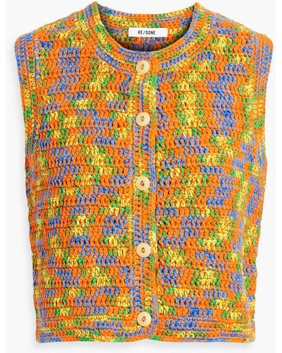 RE/DONE 90s Marled Crochet-knit Cotton Vest - Yellow