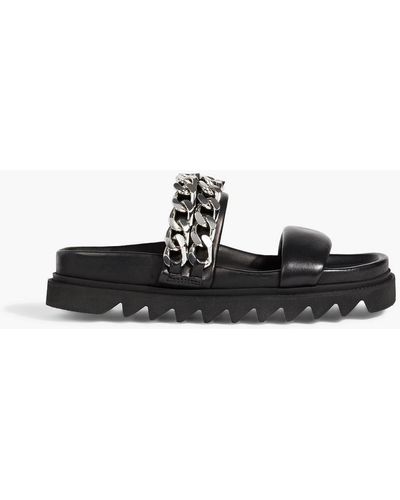 IRO Mosta Chain-embellished Leather Sandals - Black