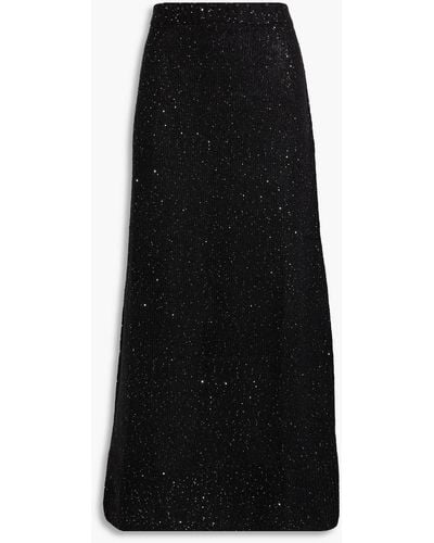 ATM Sequin-embellished Knitted Maxi Skirt - Black