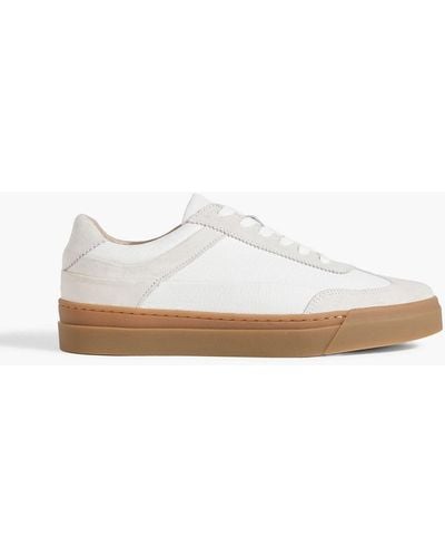 Iris & Ink Gina Leather And Suede Sneakers - White