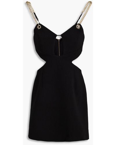 Rebecca Vallance Dulce Amor Chain-embellished Cutout Crepe Mini Dress - Black