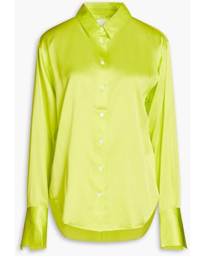 FRAME Standard Silk-blend Satin Shirt - Yellow