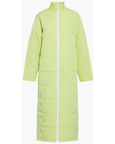 T By Alexander Wang Quilted Printed Shell Coat - Green