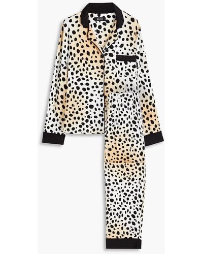 DKNY Pyjama aus stretch-jersey mit leopardenprint - Schwarz