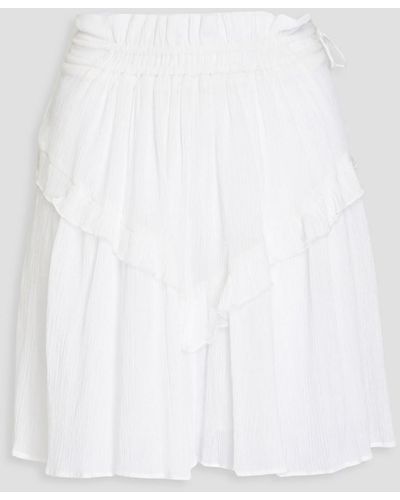 Isabel Marant Itelo Ruffled Cotton-blend Crepon Mini Skirt - White