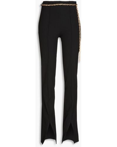 Sandro Chain-embellished Crepe Bootcut Trousers - Black