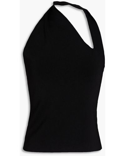 Galvan London Artemis Stretch-knit Halterneck Top - Black