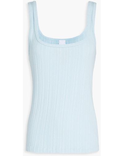 RE/DONE Tanktop aus pointelle-strick aus baumwolle - Blau