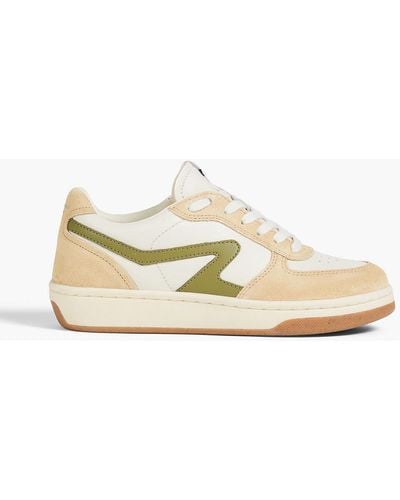 Rag & Bone Retro Court Leather And Suede Trainers - Natural