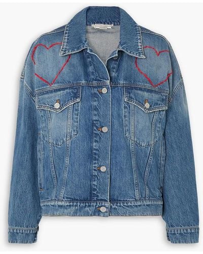 Stella McCartney Embroidered Organic Denim Jacket - Blue