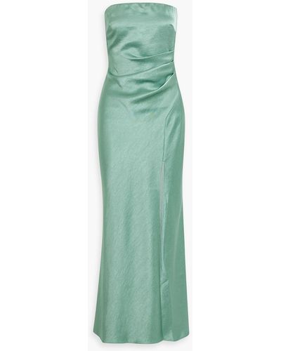 Bec & Bridge Symone Strapless Draped Satin-crepe Maxi Dress - Green