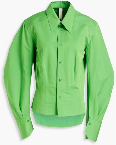 Petar Petrov Lumy Cotton And Silk-blend Poplin Shirt - Green