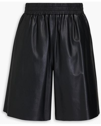 Emporio Armani Leather Shorts - Black