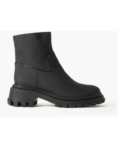 Porte & Paire Leather Ankle Boots - Black