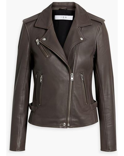 IRO Newhan Leather Biker Jacket - Black