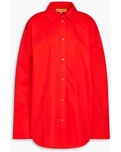 Stine Goya Oversized Cotton-twill Shirt - Red
