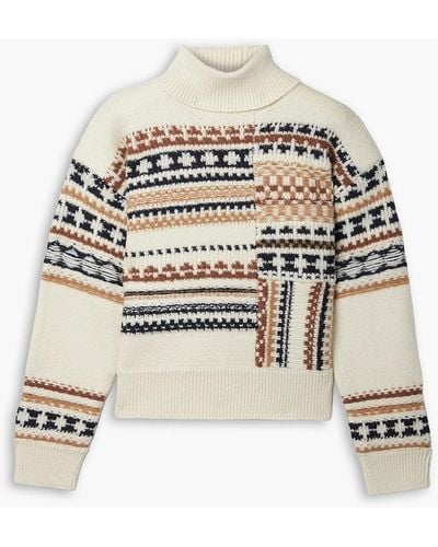 A.L.C. Tate Fair Isle Wool-blend Jacquard Turtleneck Sweater - White