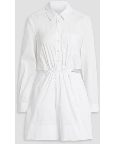 Jonathan Simkhai Shaelyn Cutout Cotton-blend Poplin Mini Shirt Dress - White